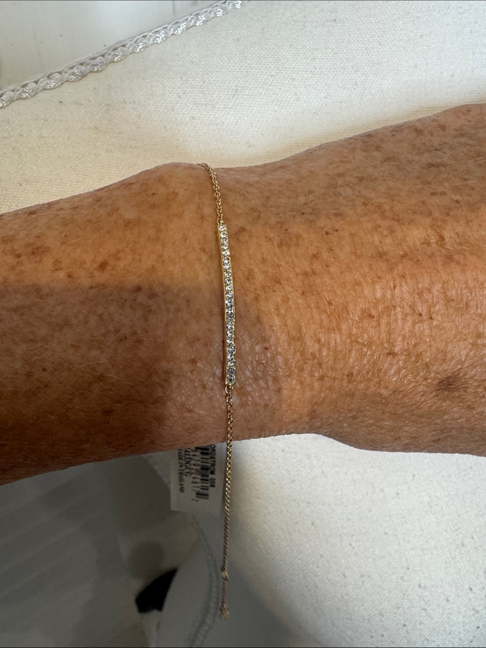 Nadri Gold Bar Bracelet with Clear Stones CB